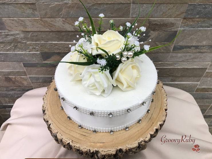 Chantilly Cream With Pearls & Foliage