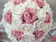 Dusky Pink & Ivory Rose Crystal