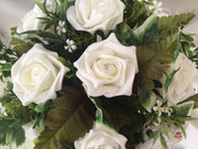 Ivory Rose Small Round Table Arrangement