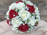 Light Red Roses With Gypsophila