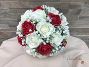 Light Red Roses With Gypsophila