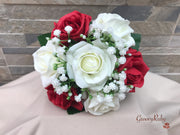 Light Red Roses With Gypsophila