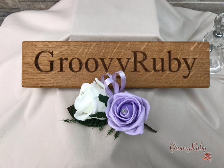 Double Rose Crystal Buttonhole - Colour Combination of your Choice