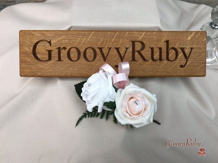 Double Rose Crystal Buttonhole - Colour Combination of your Choice