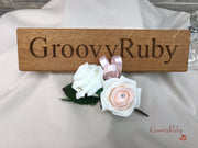Double Rose Crystal Buttonhole - Colour Combination of your Choice