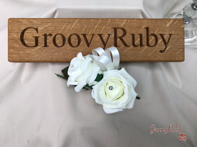Double Rose Crystal Buttonhole - Colour Combination of your Choice