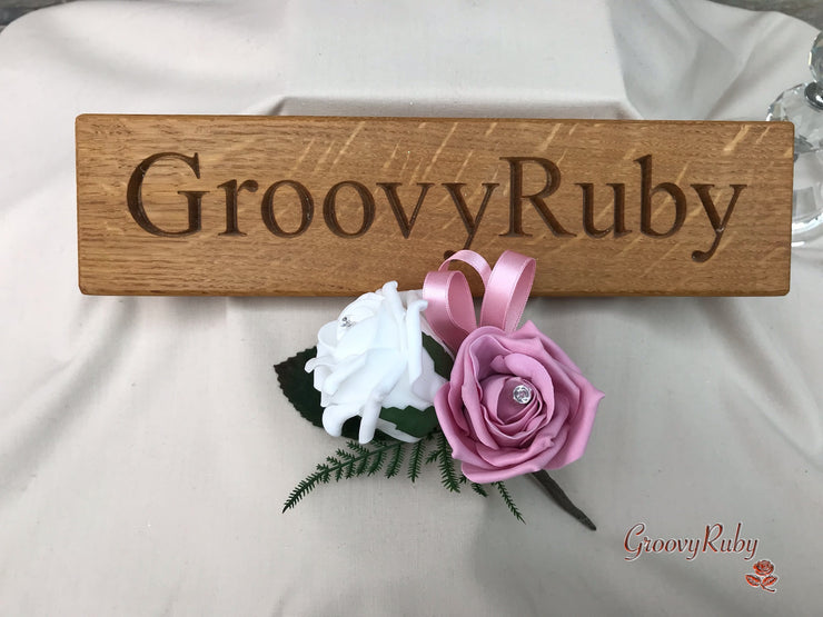 Double Rose Crystal Buttonhole - Colour Combination of your Choice