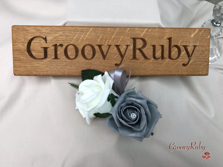Double Rose Crystal Buttonhole - Colour Combination of your Choice