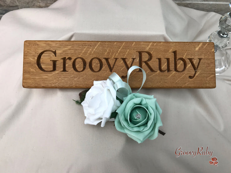 Double Rose Crystal Buttonhole - Colour Combination of your Choice