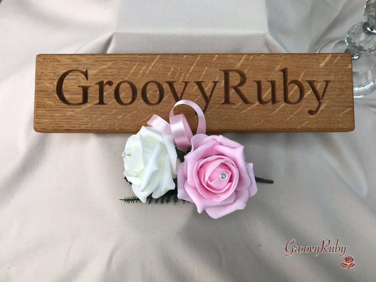 Double Rose Crystal Buttonhole - Colour Combination of your Choice
