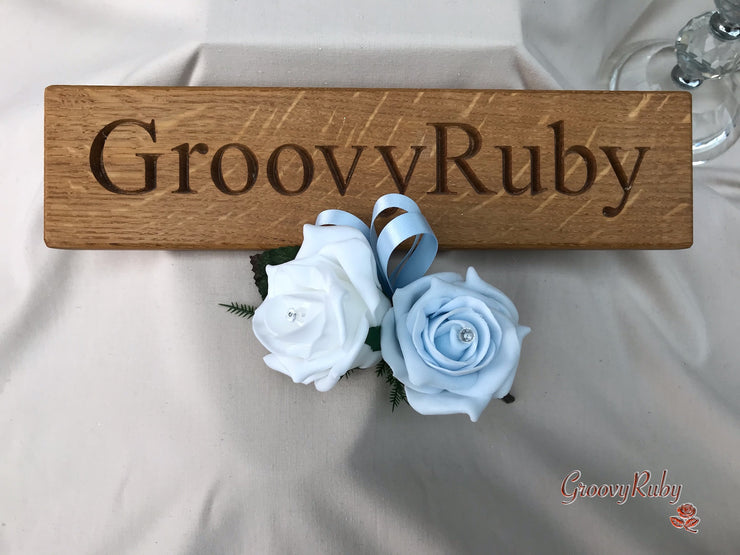 Double Rose Crystal Buttonhole - Colour Combination of your Choice