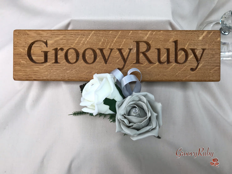 Double Rose Crystal Buttonhole - Colour Combination of your Choice