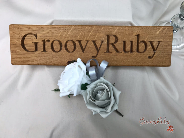 Double Rose Crystal Buttonhole - Colour Combination of your Choice