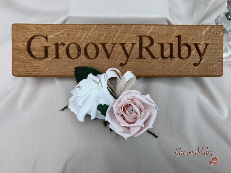 Double Rose Crystal Buttonhole - Colour Combination of your Choice