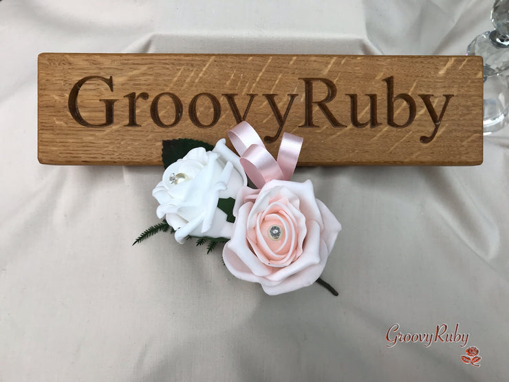 Double Rose Pearl Buttonhole - Colour Combination of your Choice