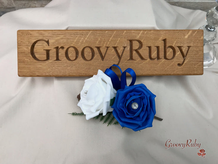 Double Rose Pearl Buttonhole - Colour Combination of your Choice