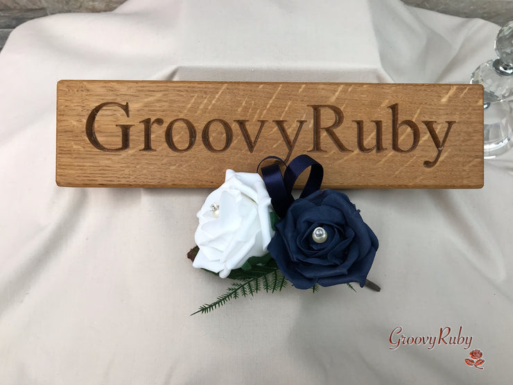Double Rose Pearl Buttonhole - Colour Combination of your Choice
