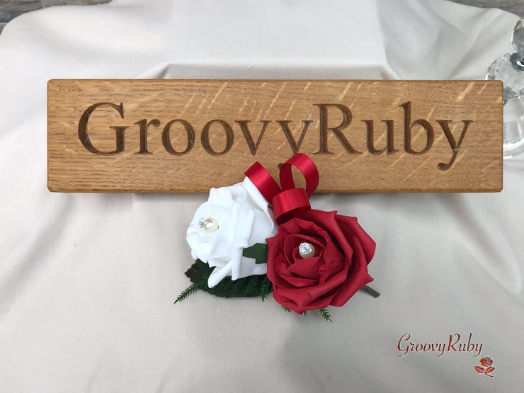 Double Rose Pearl Buttonhole - Colour Combination of your Choice