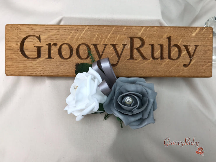 Double Rose Pearl Buttonhole - Colour Combination of your Choice