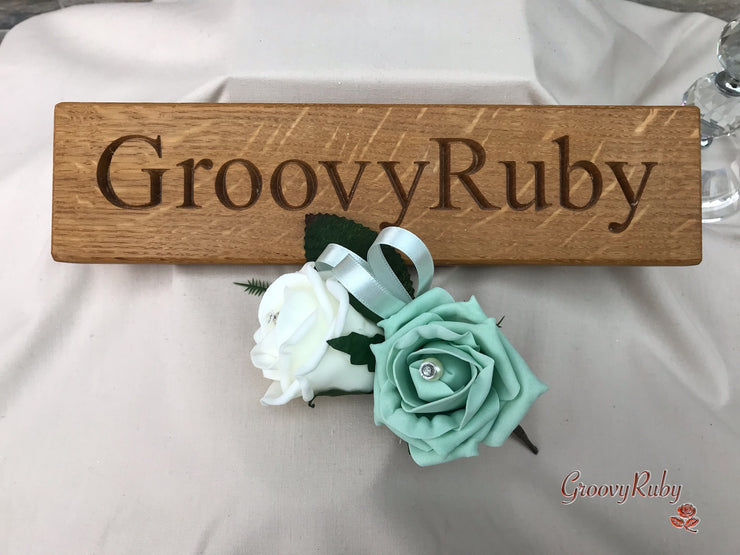 Double Rose Pearl Buttonhole - Colour Combination of your Choice
