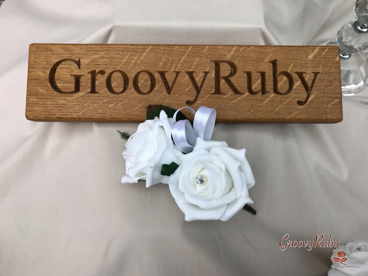 Double Rose Pearl Buttonhole - Colour Combination of your Choice