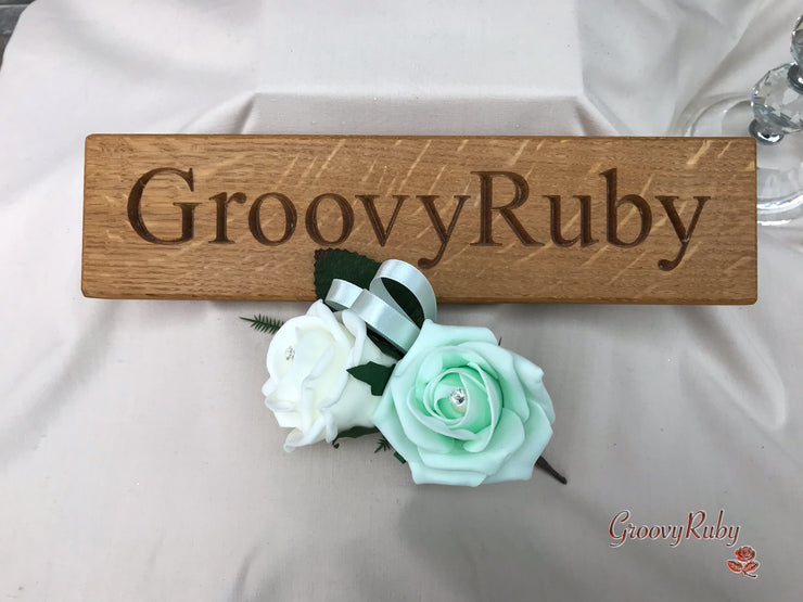 Double Rose Pearl Buttonhole - Colour Combination of your Choice