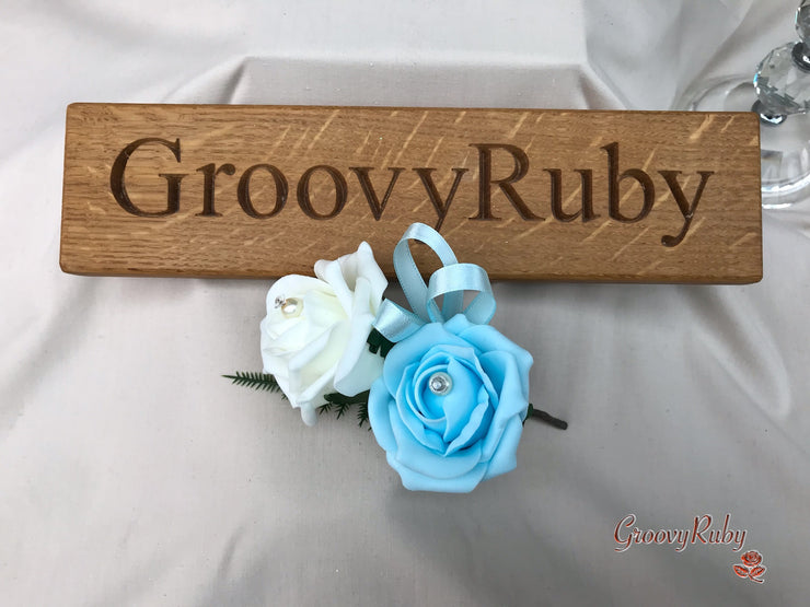 Double Rose Pearl Buttonhole - Colour Combination of your Choice