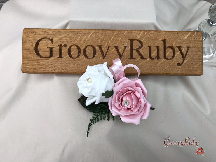 Double Rose Pearl Buttonhole - Colour Combination of your Choice