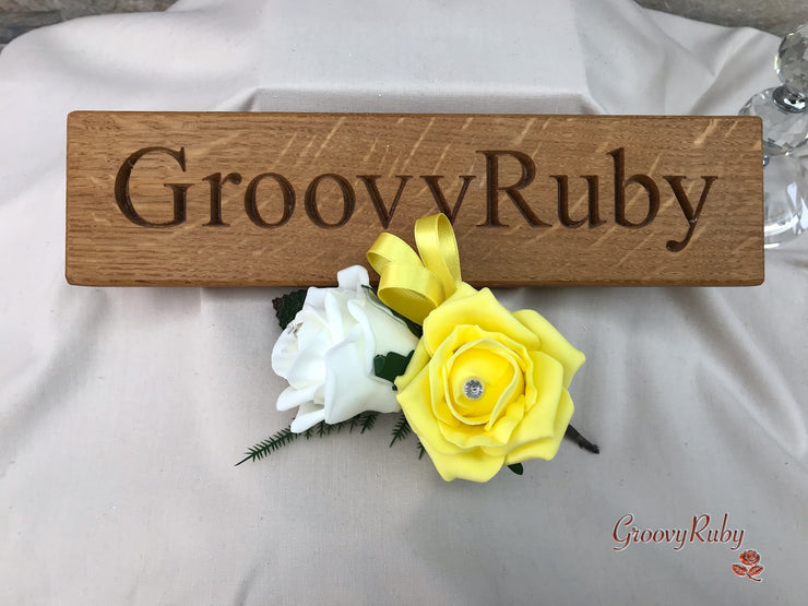 Double Rose Pearl Buttonhole - Colour Combination of your Choice