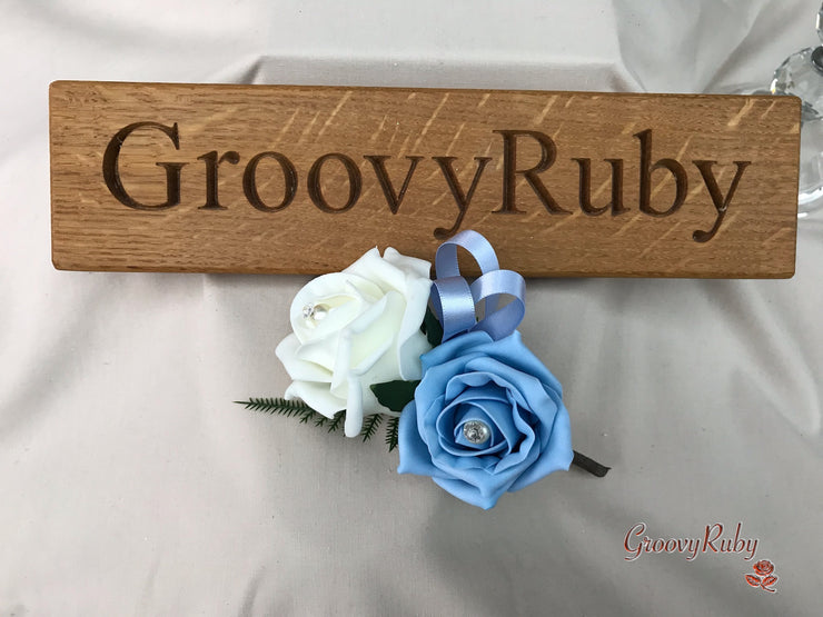 Double Rose Pearl Buttonhole - Colour Combination of your Choice
