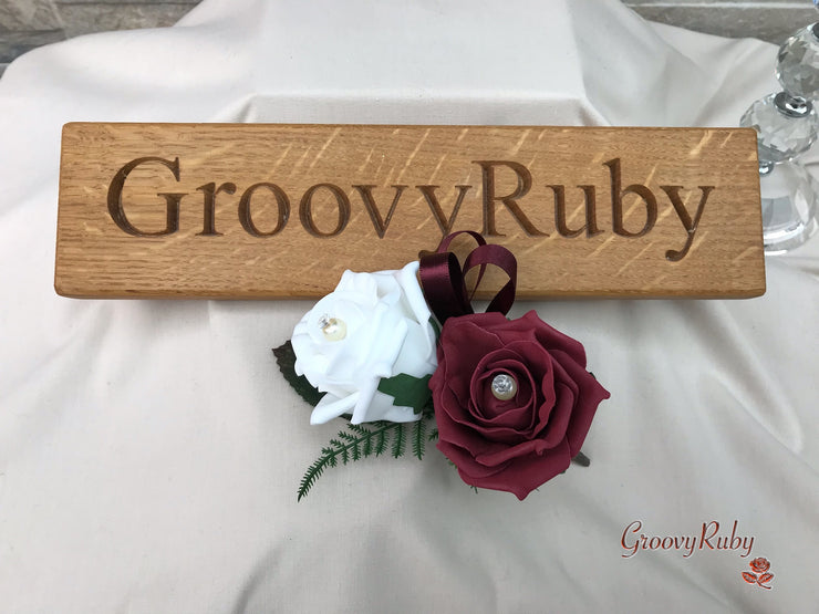 Double Rose Pearl Buttonhole - Colour Combination of your Choice
