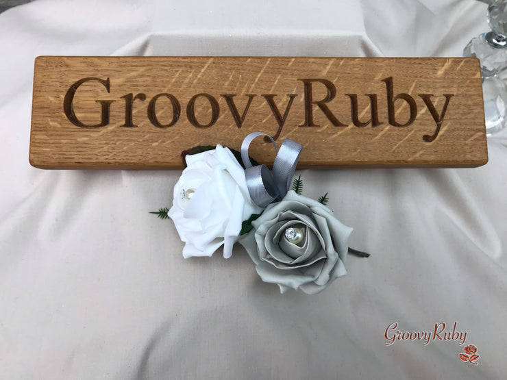Double Rose Pearl Buttonhole - Colour Combination of your Choice