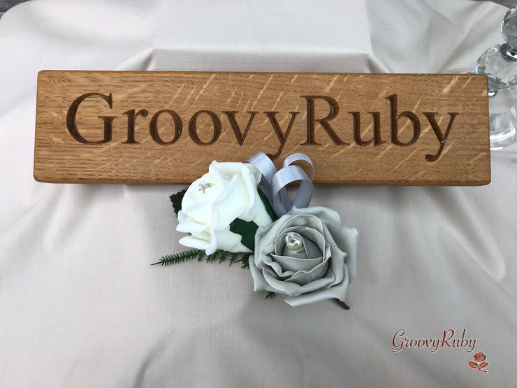 Double Rose Pearl Buttonhole - Colour Combination of your Choice