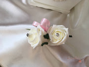 Rose Bouquets With Baby Pink Satin Diamante Flowers