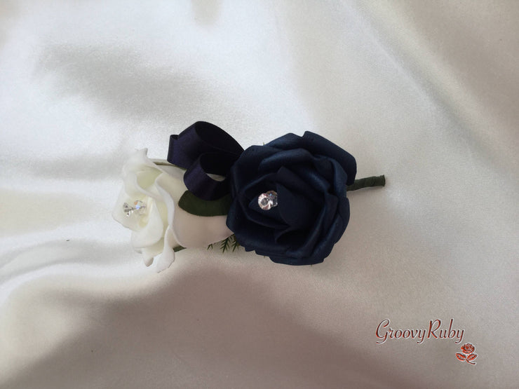 Navy & Ivory Butterfly Crystal