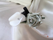 Silver & Black Rose & Large White Calla Lily