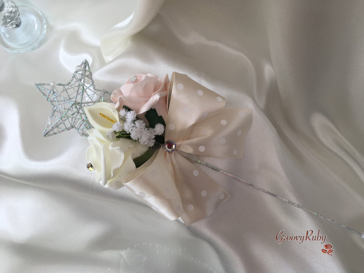 Mocha Pink Roses & Ivory Carnations With Calla Lily & Gypsophila