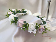 Mocha Pink Glitter Rose With Ivory Babies Breath