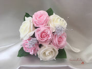 Pastel Glitter Roses With Silver Babies Breath