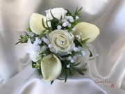 Ivory Roses & Carnations With Calla Lily & Gypsophila