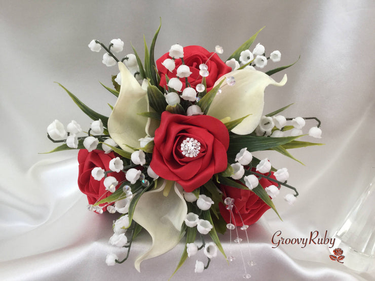 Red Rose, Lily of the Valley & Large Calla Lily
