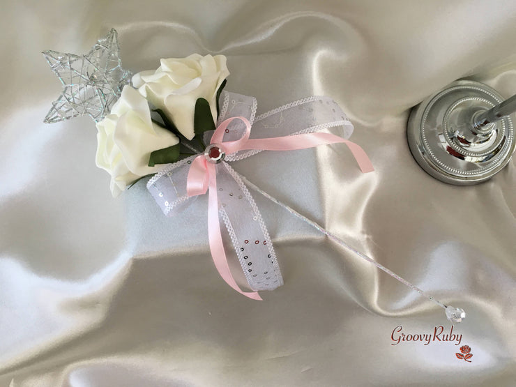 Baby Pink & Ivory Rose Crystal With Ivory Pearl Babies Breath