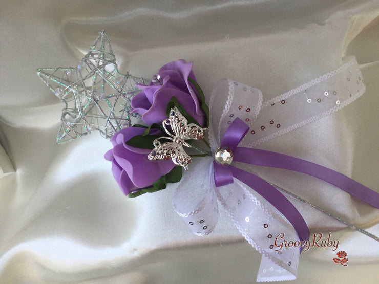 Flower Girl Wand Butterfly Lilac