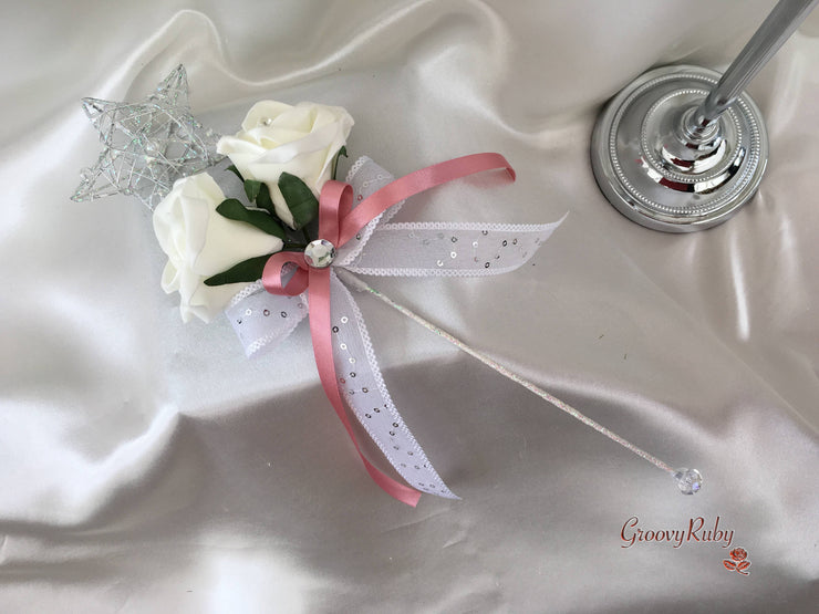 Dusky Pink & Ivory Rose Crystal