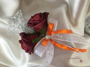 Ivory Glitter Rose, Orange Calla Lily, Burgundy Rose & Berries