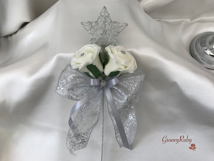 Glittered Calla Lily With Silver