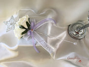 Lilac & Ivory Rose Crystal With Ivory Pearl Babies Breath