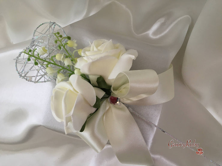 Ivory Rose & Large Calla Lily With Lily of the Valley