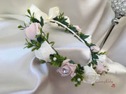 Mocha Pink Glitter Rose With Ivory Babies Breath