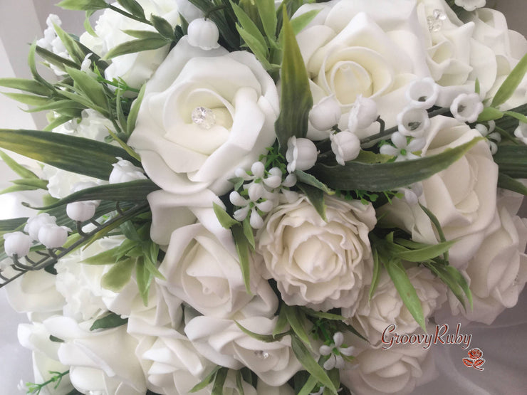 Rose, Carnation, Lily of the Valley & Foliage